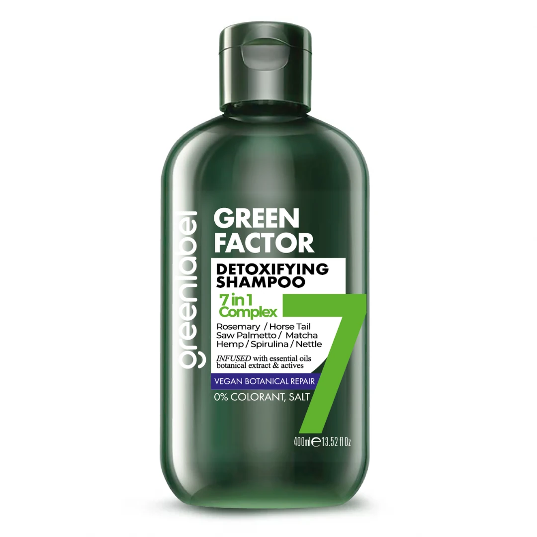 Green Factor 7 Herbal Vegan Paraben-Free Gluten-Free Repairing and Intensive Care Shampoo 400ml.