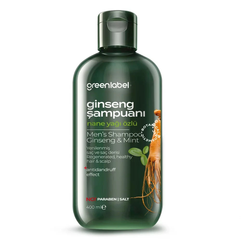 Ginseng and Mint Extract Care and Repair Shampoo with Paraben-free, Salt-free Anti-Dandruff 400 ml
